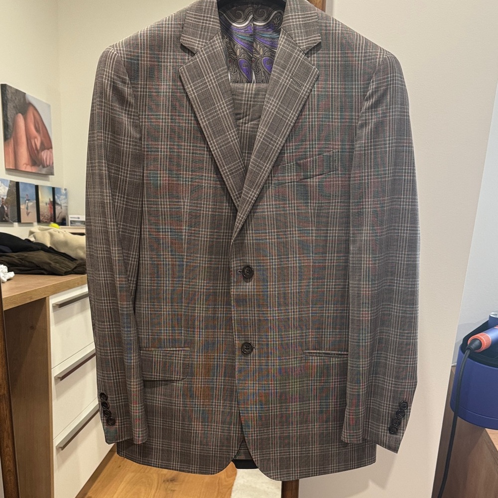 Etro Men’s 50L / 40T 2 Button Single Breasted Suit - Flat Front Pants